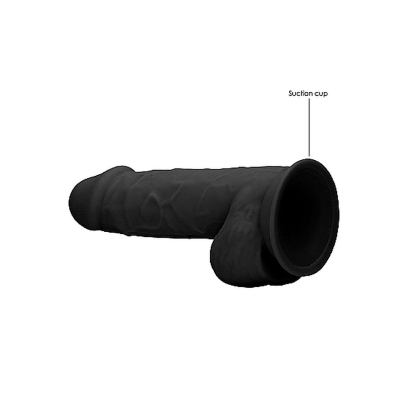 Silicone Dildo With Balls - 21,6 cm - Black